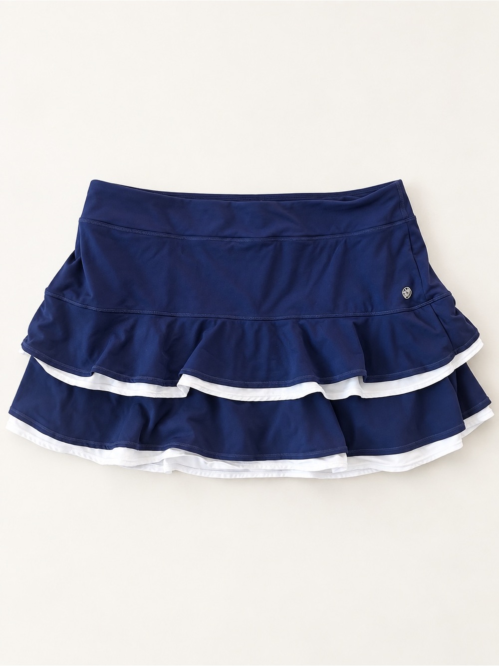 Lilly Pulitzer Luxletic Navy White Tiered Ruffle Skort XL